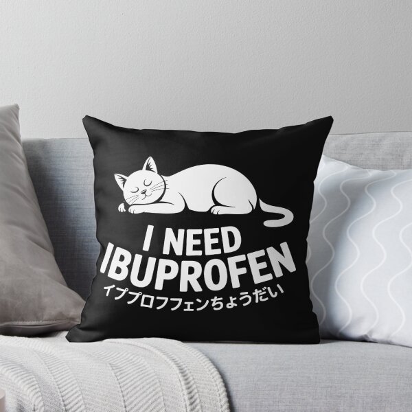 Item preview, I Need Ibuprofen – Sleepy Cat Line Art Design designed and sold by LoFizzy.