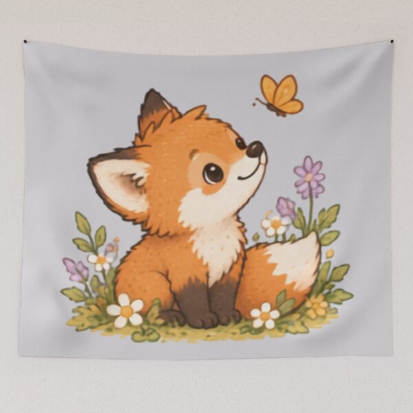 Item preview, Fox Cub Butterfly Friend designed and sold by MellowMunchkins.