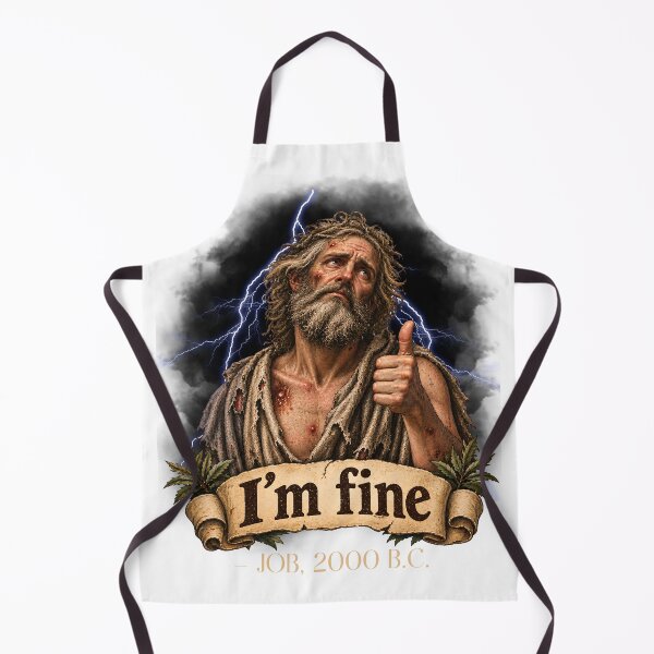 Item preview, I'm Fine Job 2000 B.C. - Funny Christian Bible Dark Humor Job Meme designed and sold by Neurospicy Trolls.