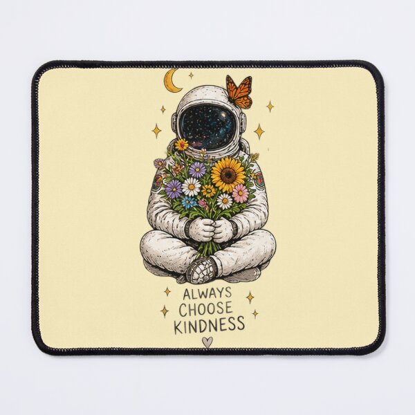 Item preview, Always Choose Kindness Astronaut Flowers Sticker | Space Floral Decal designed and sold by DrAsmaaMohamed.