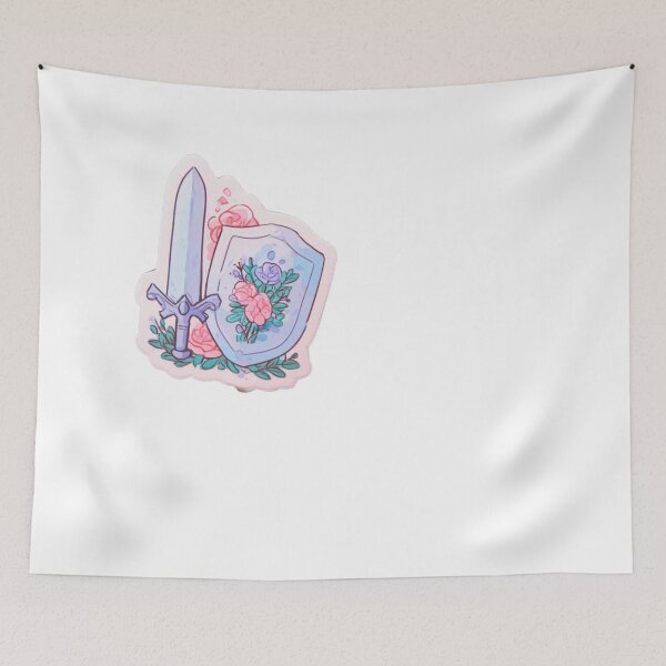 Item preview, Kawaii Floral Sword Shield RPG Gamer Aesthetic designed and sold by NicolasGlowArt.