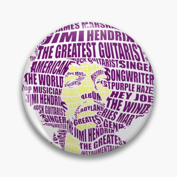 Aperçu de l'œuvre Calligramme de Jimi Hendrix représentant la silhouette emblématique de sa guitare et ses paroles créée et vendue par stampr.