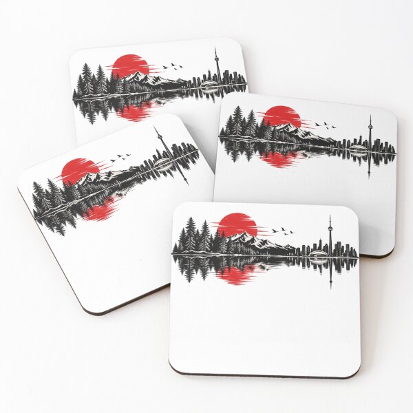 Item preview, Canadian Mountain Sunset Skyline – Retro Wilderness Landscape designed and sold by Mahmoud Salah.