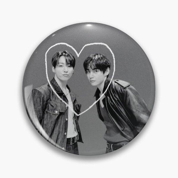 Item preview, BTS Jungkook and V Taekook Monochrome Heart  designed and sold by Mooncreates7.