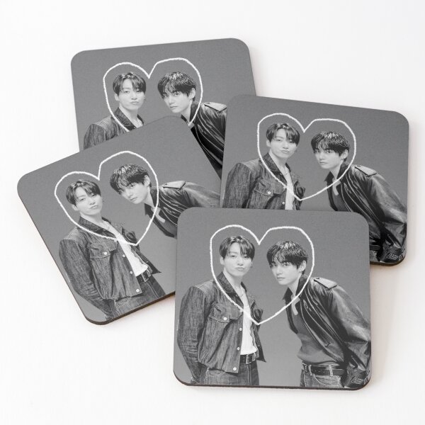 Item preview, BTS Jungkook and V Taekook Monochrome Heart  designed and sold by Mooncreates7.