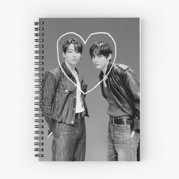 Item preview, BTS Jungkook and V Taekook Monochrome Heart  designed and sold by Mooncreates7.