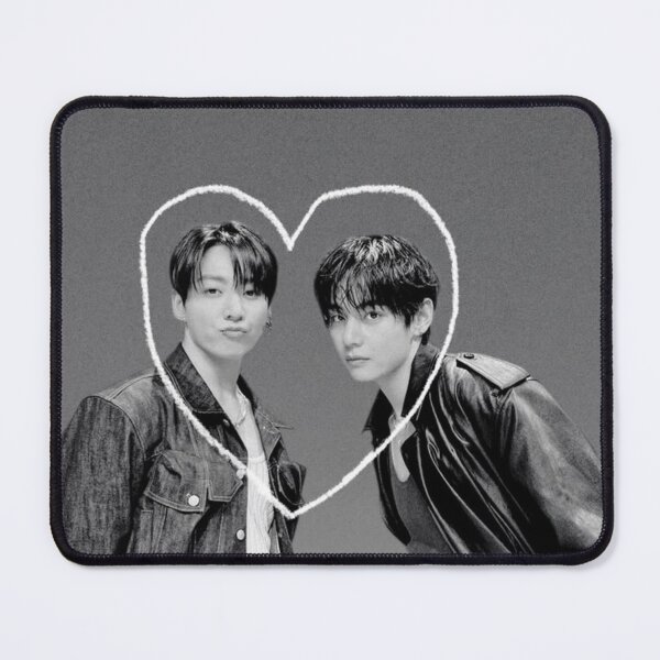 Item preview, BTS Jungkook and V Taekook Monochrome Heart designed and sold by Mooncreates7.