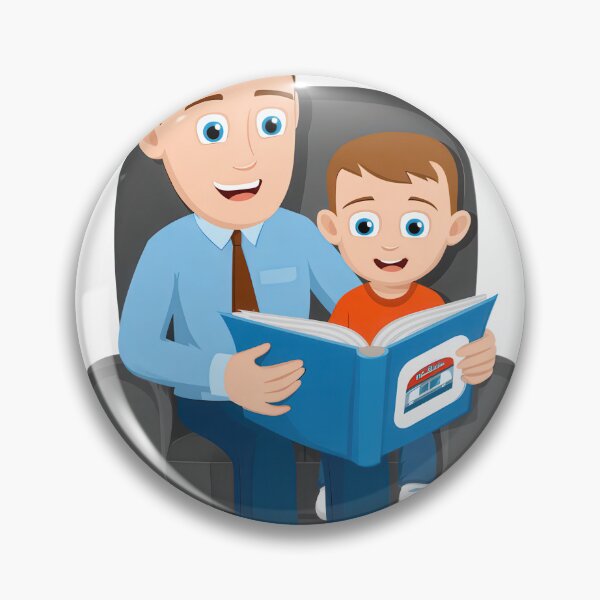 Item preview, A heartwarming vector illustration of a loving father and son sitting together in an armchair on a transparent background, happily reading a blue storybook together in a warm, cozy domestic scene. designed and sold by Hasibnikon.