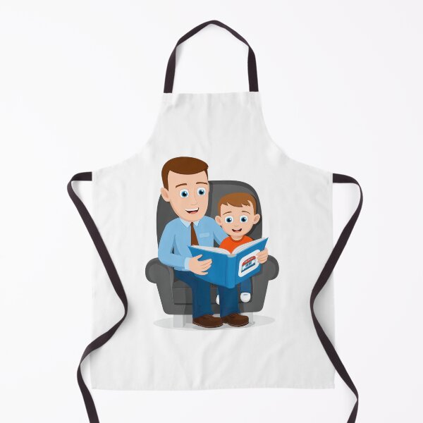 Item preview, A heartwarming vector illustration of a loving father and son sitting together in an armchair on a transparent background, happily reading a blue storybook together in a warm, cozy domestic scene. designed and sold by Hasibnikon.