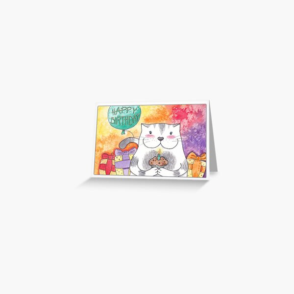 Happy Birthday Kitty Card Greeting Card