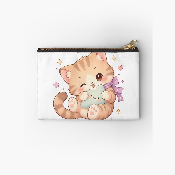 Item preview, Cute Cat Hugging Star Kawaii Pastel Kitten Cozy Animal Art Design designed and sold by inkoutninja.
