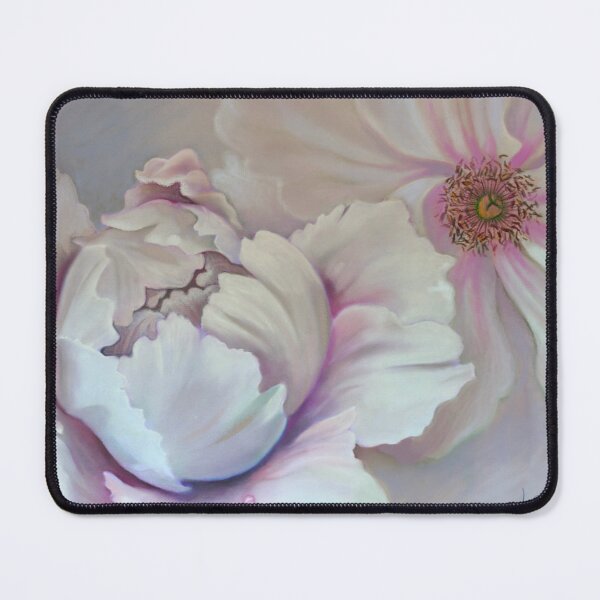 Item preview, White and Pink Floral Pastel Painting with Dew Drops FineArt Botanical Illustration designed and sold by Leanne  Nowell.