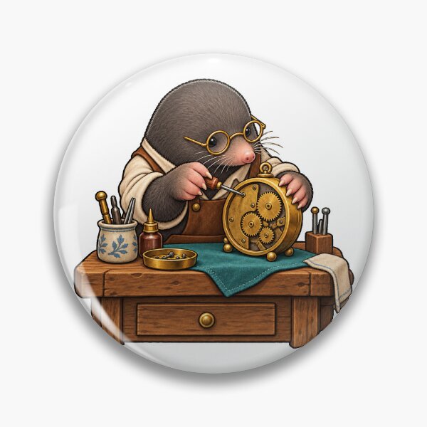 Item preview, Little Mole Repairing a Clock designed and sold by jimnicklaus.