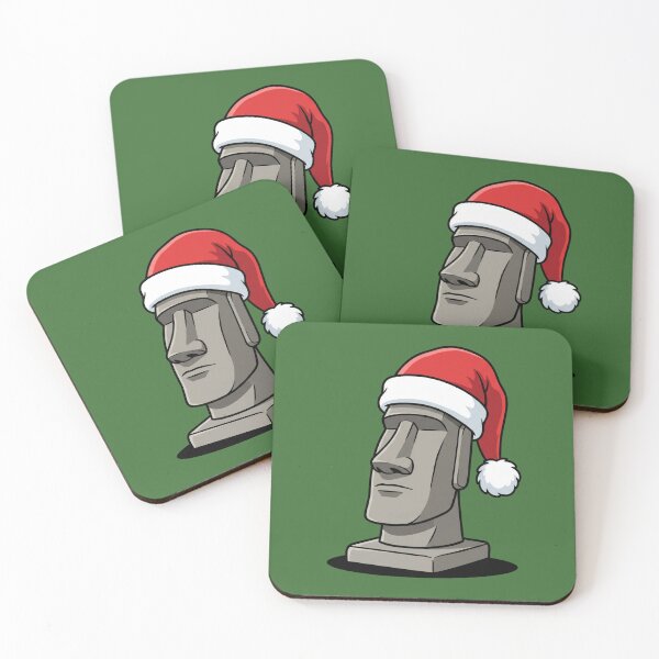 Item preview, Easter Island Moai Santa Hat Christmas Pop Art designed and sold by Rare By Hero.