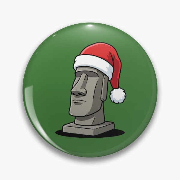 Item preview, Easter Island Moai Santa Hat Christmas Pop Art designed and sold by Rare By Hero.