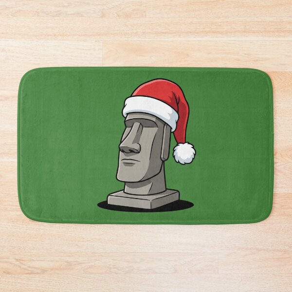 Item preview, Easter Island Moai Santa Hat Christmas Pop Art designed and sold by Rare By Hero.
