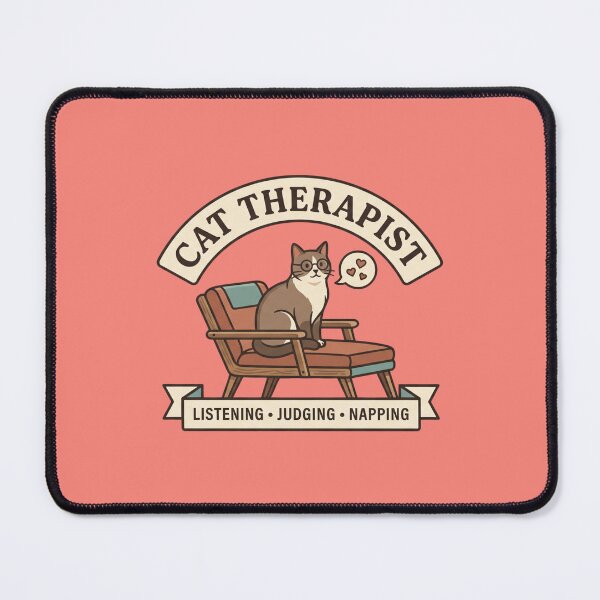 Item preview, A retro cat therapist logo design designed and sold by BiniClicks.