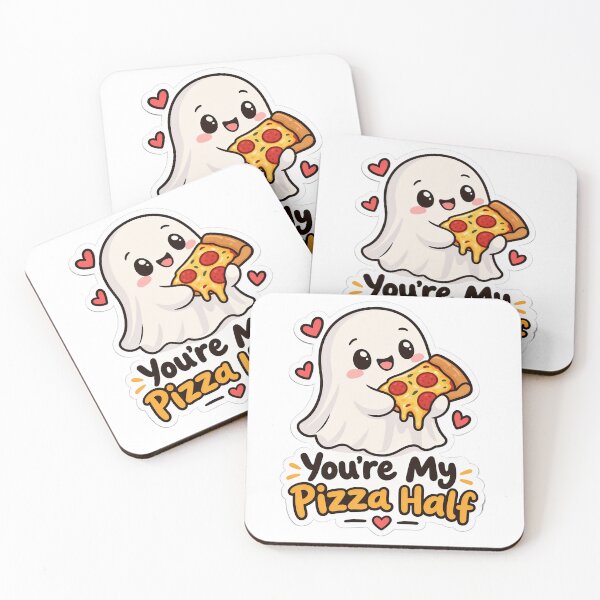 Item preview, You're My Pizza Half Cute Pizza Ghost Romantic Kawaii Food Pun Sticker designed and sold by Mohitt09.