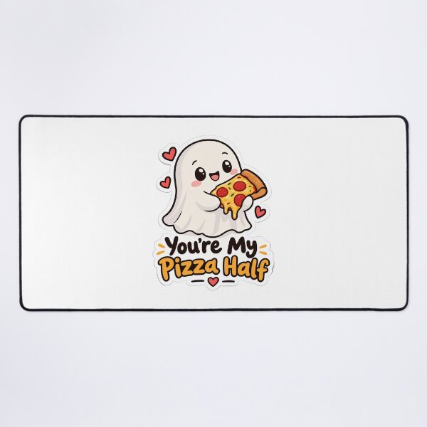 Item preview, You're My Pizza Half Cute Pizza Ghost Romantic Kawaii Food Pun Sticker designed and sold by Mohitt09.