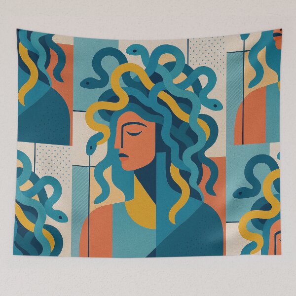 Item preview, Medusa – Greek Mythology illustration designed and sold by GalleryKauffeld.