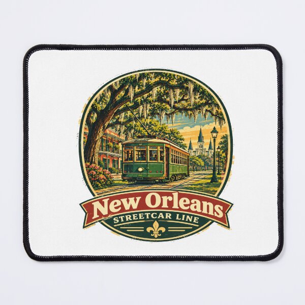 Item preview, New Orleans Streetcar Vintage Travel Poster designed and sold by Globalcitytees.