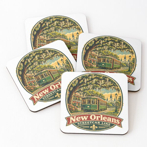 Item preview, New Orleans Streetcar Vintage Travel Poster designed and sold by Globalcitytees.