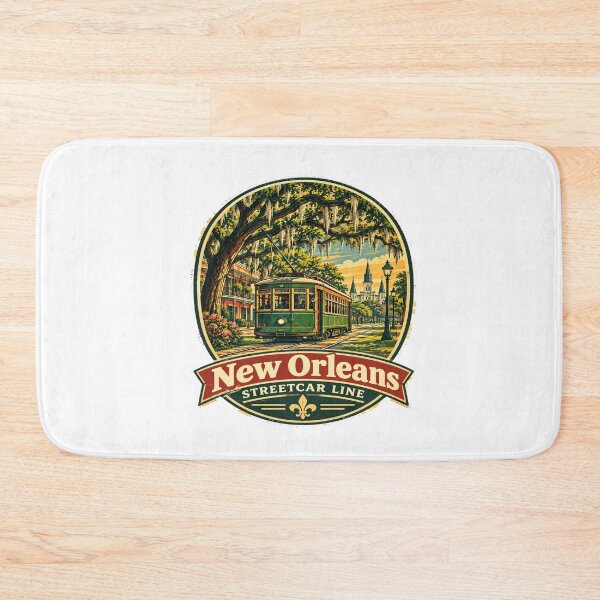 Item preview, New Orleans Streetcar Vintage Travel Poster designed and sold by Globalcitytees.