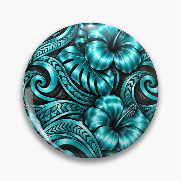 Artikelvorschau, Türkisfarbenes Hibiskus-Koru-Design entworfen und verkauft von Traydd.