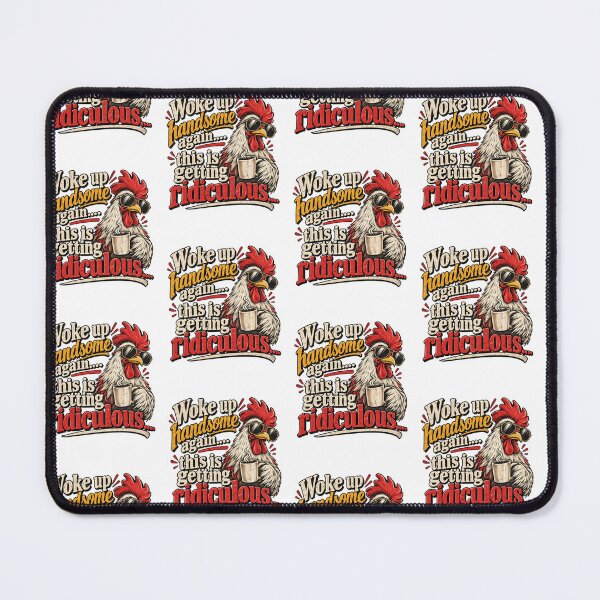 Item preview, Woke Up Handsome Again Funny Rooster Coffee Sarcastic Design designed and sold by SEINENGAPPI19.