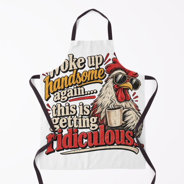 Item preview, Woke Up Handsome Again Funny Rooster Coffee Sarcastic Design designed and sold by SEINENGAPPI19.