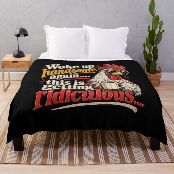 Item preview, Woke Up Handsome Again Funny Rooster Coffee Sarcastic Design designed and sold by SEINENGAPPI19.