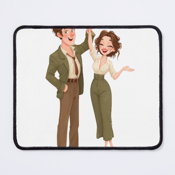 Item preview, Full-length vector illustration of a happy cartoon man and woman giving a high five against an isolated transparent background, featuring retro-style business attire, cheerful expressions. designed and sold by Hasibnikon.