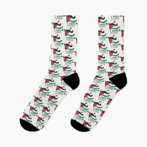 Aperçu de l'œuvre Free Palestine Flag Peace Doves Art créée et vendue par topprinting.