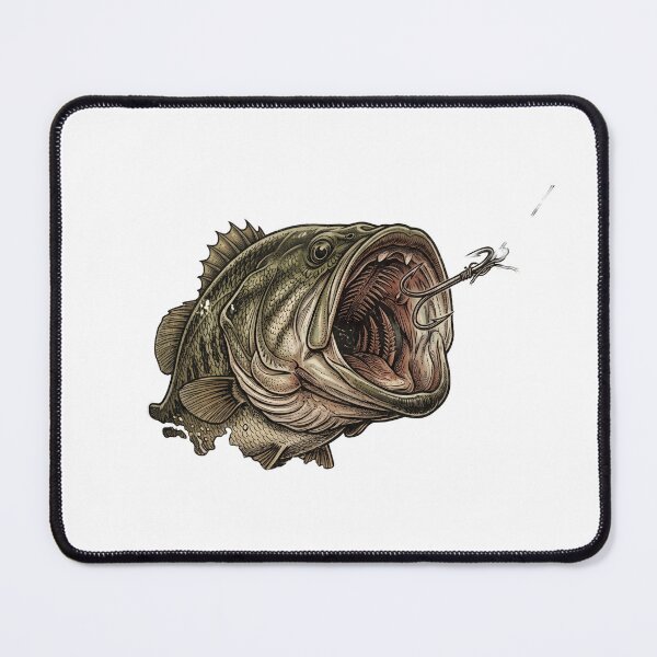 Item preview, Fierce Largemouth Bass Striking Fishing Hook designed and sold by one-offtees.