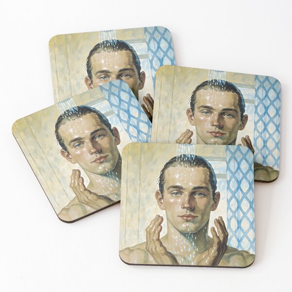 Item preview, Vintage Steamy Men's Portrait - Mid-Century Bath Art designed and sold by gayishdesign.