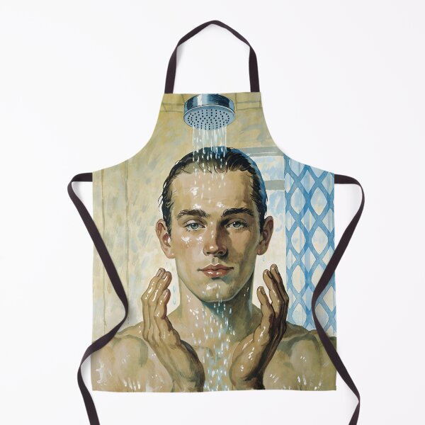 Item preview, Vintage Steamy Men's Portrait - Mid-Century Bath Art designed and sold by gayishdesign.