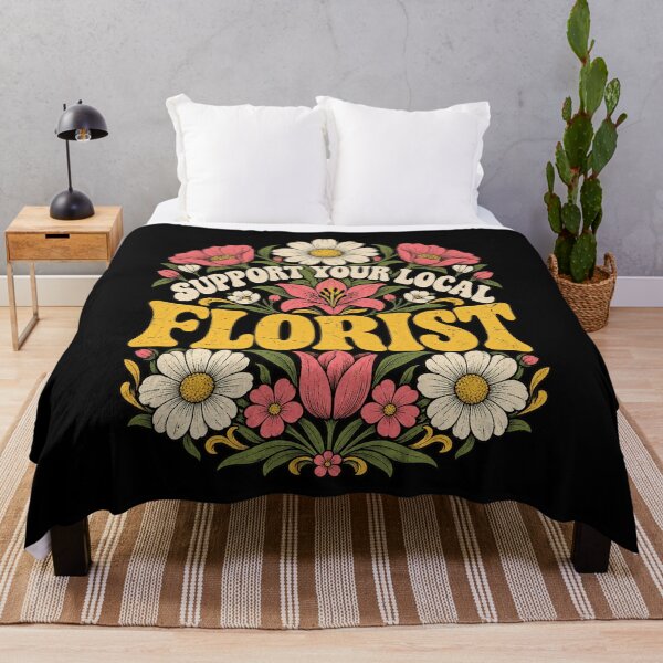 Item preview, Support Your Local Florist Cute Retro Floral Flowers Design designed and sold by SEINENGAPPI19.