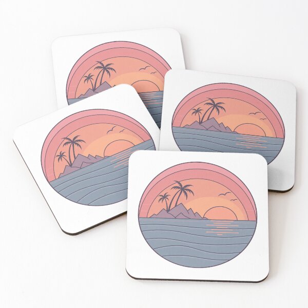 Item preview, Tropical island sunset with palm trees designed and sold by LongIslandDesgn.