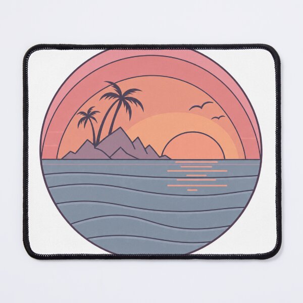 Item preview, Tropical island sunset with palm trees designed and sold by LongIslandDesgn.