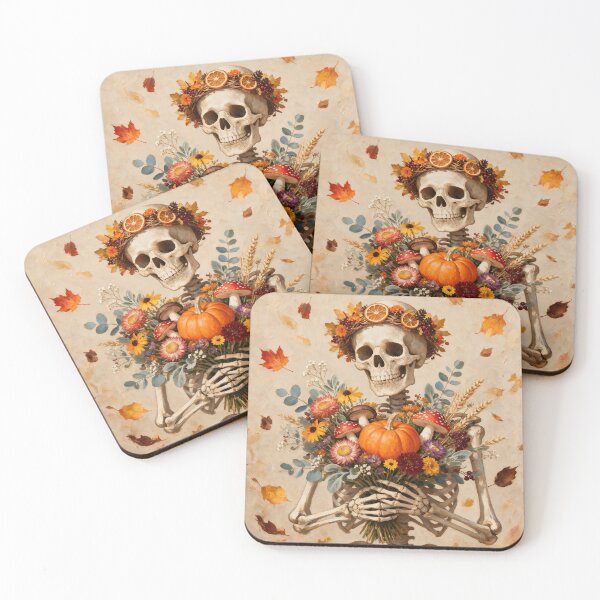 Item preview, Autumn Skeleton Floral Harvest Pumpkin designed and sold by cr6zym1nd.