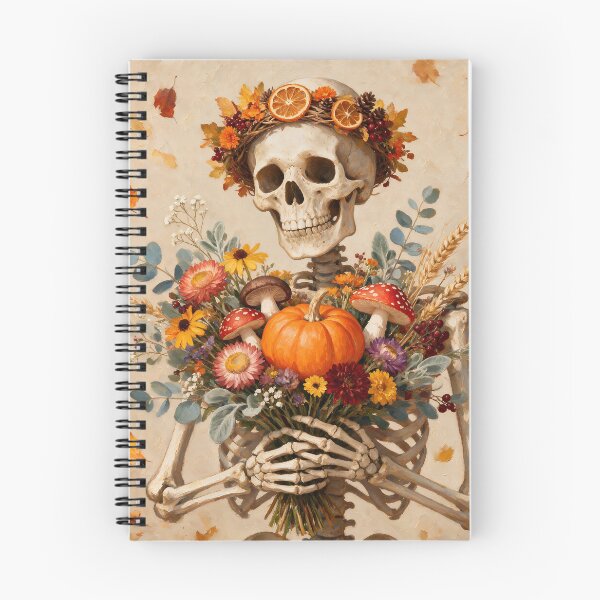 Item preview, Autumn Skeleton Floral Harvest Pumpkin designed and sold by cr6zym1nd.