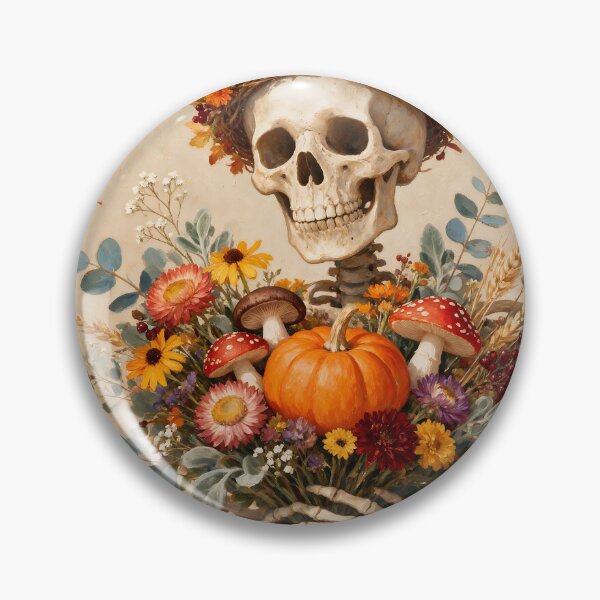 Item preview, Autumn Skeleton Floral Harvest Pumpkin designed and sold by cr6zym1nd.