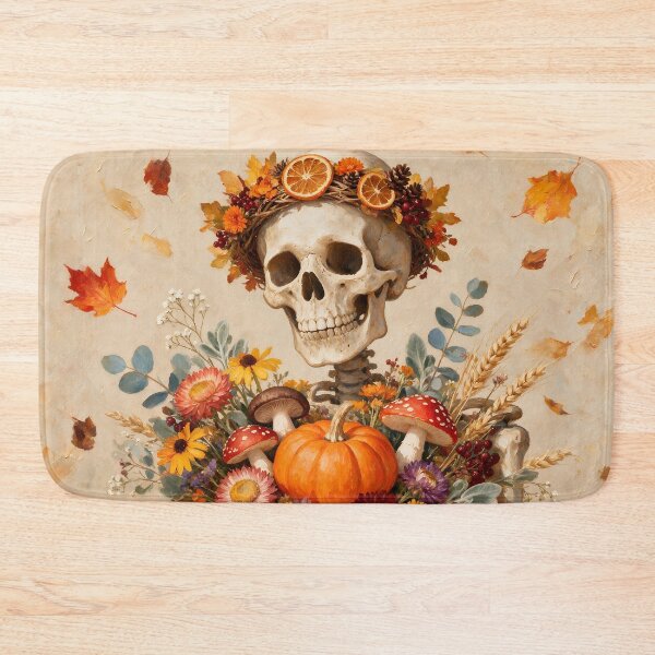 Item preview, Autumn Skeleton Floral Harvest Pumpkin designed and sold by cr6zym1nd.