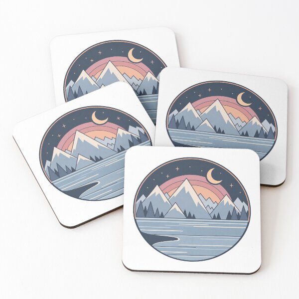 Item preview, Alpine night with starry sky and mountain peaks designed and sold by LongIslandDesgn.