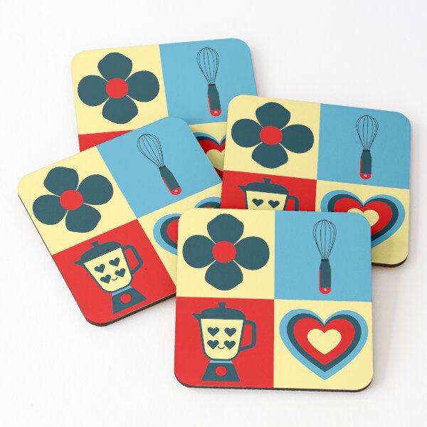 Item preview, Retro Pop Art Kitchen Design - Cute Vintage Baking & Love Graphic designed and sold by UniqueDesign751.