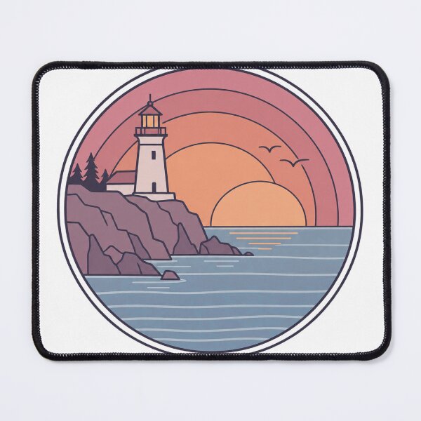 Item preview, Lighthouse on the cliffs in the evening light designed and sold by LongIslandDesgn.