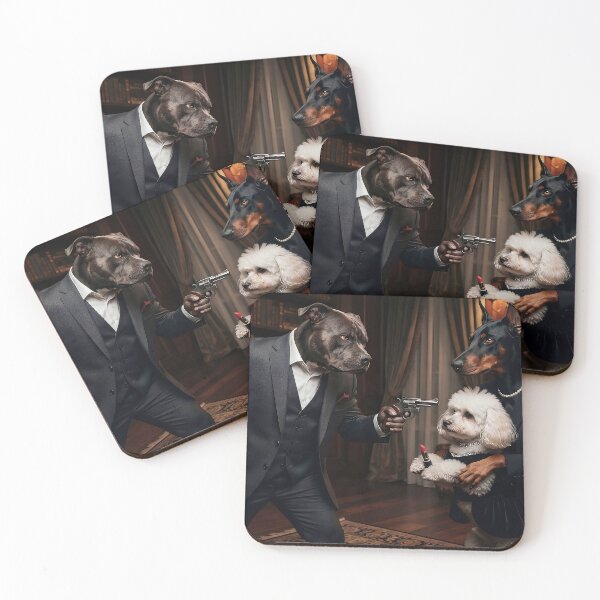 Item preview, Mafia Dogs Godfather Dark Academia Art Print | Funny Animal Art designed and sold by AfresStudio.