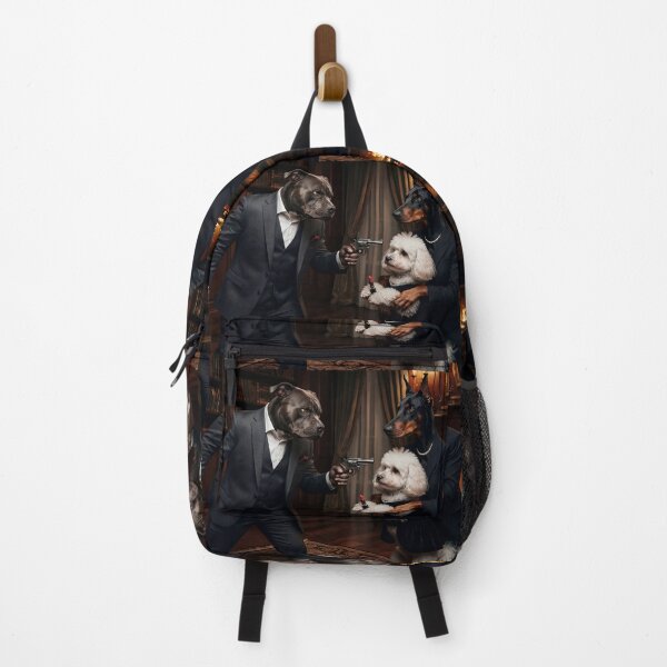 Item preview, Mafia Dogs Godfather Dark Academia Art Print | Funny Animal Art designed and sold by AfresStudio.