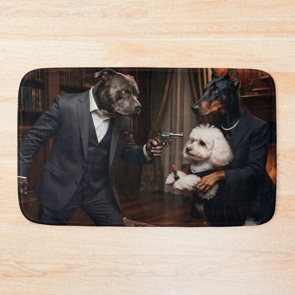 Item preview, Mafia Dogs Godfather Dark Academia Art Print | Funny Animal Art designed and sold by AfresStudio.