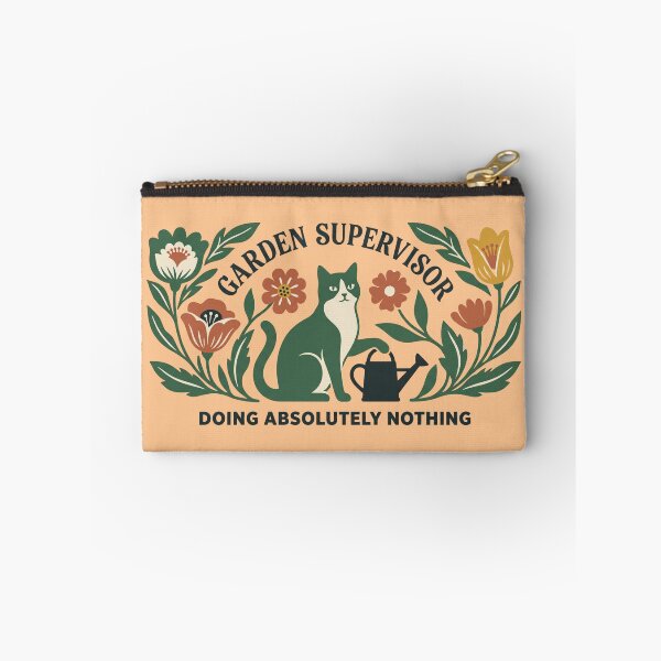 Item preview, Funny vintage garden cat with text "Garden Supervisor Doing Absolutely Nothing" designed and sold by BiniClicks.